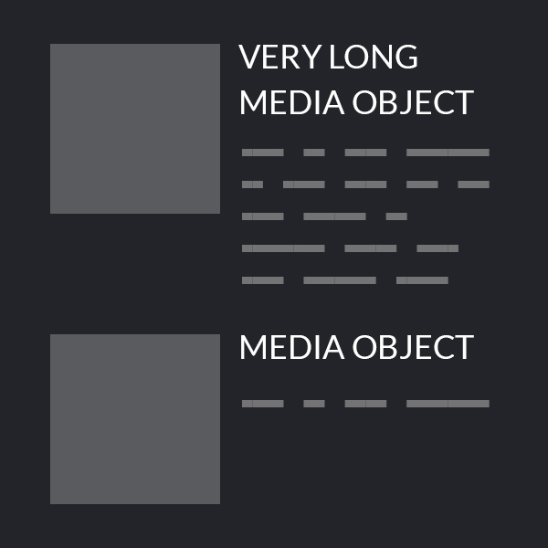 Design reality: media objects of varying lengths