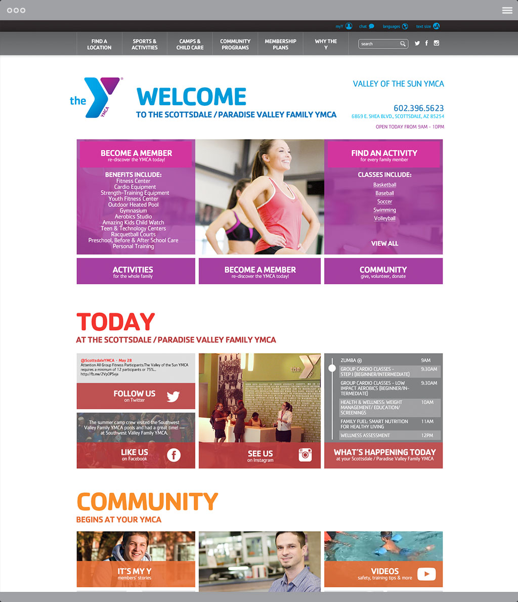 YMCA Branch Page